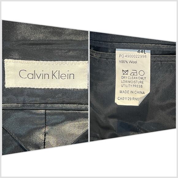 Calvin Klein 44L Mens Blazer Charcoal Gray Micro Stripe Sport Jacket - Picture 16 of 16